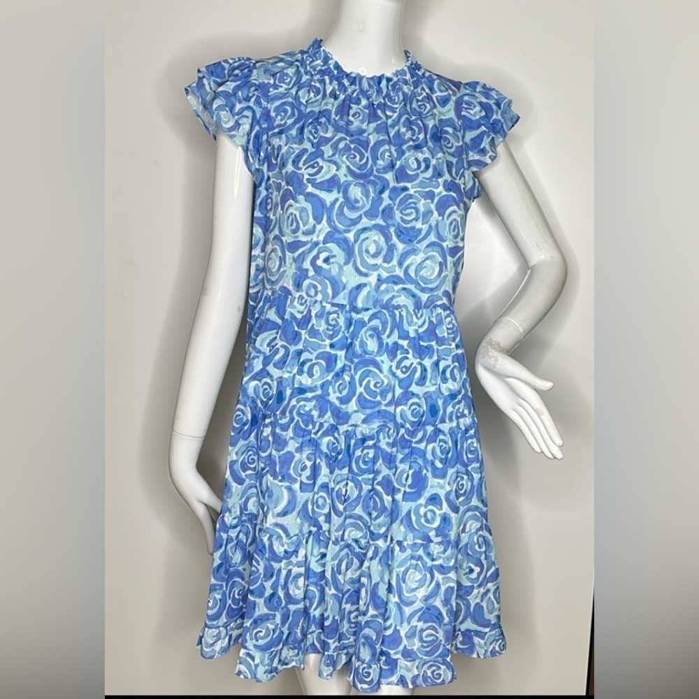 STS Sail to Sable Sz M Blue White Relaxed Fit A line Babydoll Dress New w/Tags